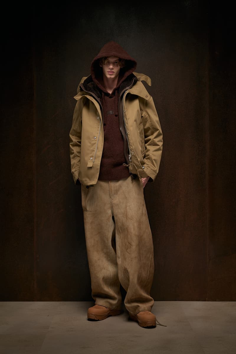 ten c fall winter 2025 collection anorak ojj fabric liam gallagher skye anorak new mens suit cyclone parka desert sienna rust orange