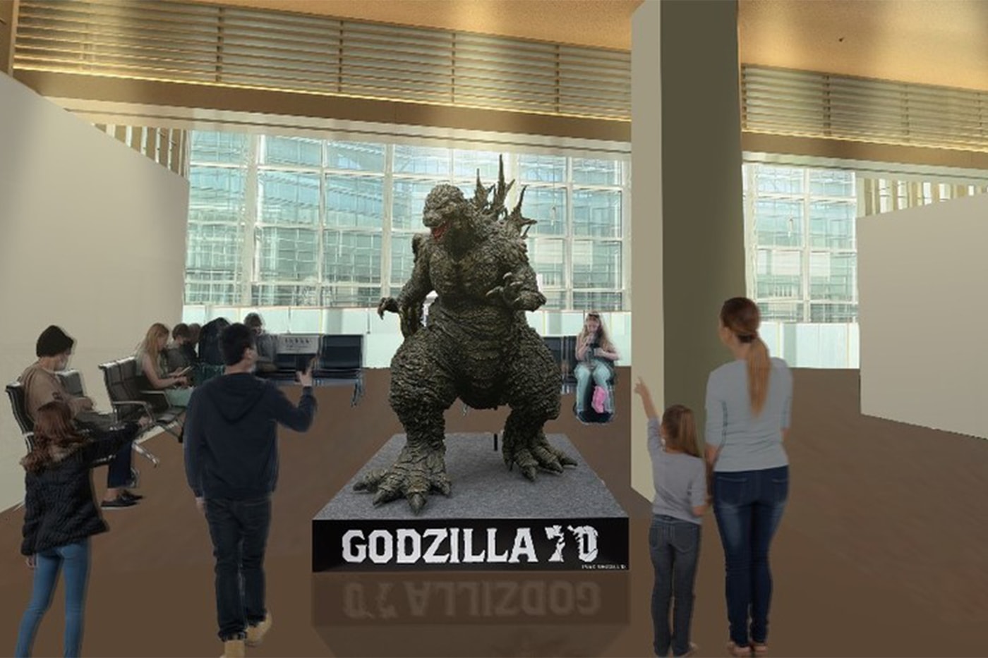 Godzilla Monument Tokyo Haneda Airport International Terminal 