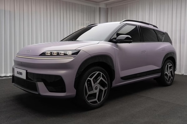 Hyundai ELEXIO electric SUV interior with a 27-inch 4K screen and Dolby Atmos audio for the China market