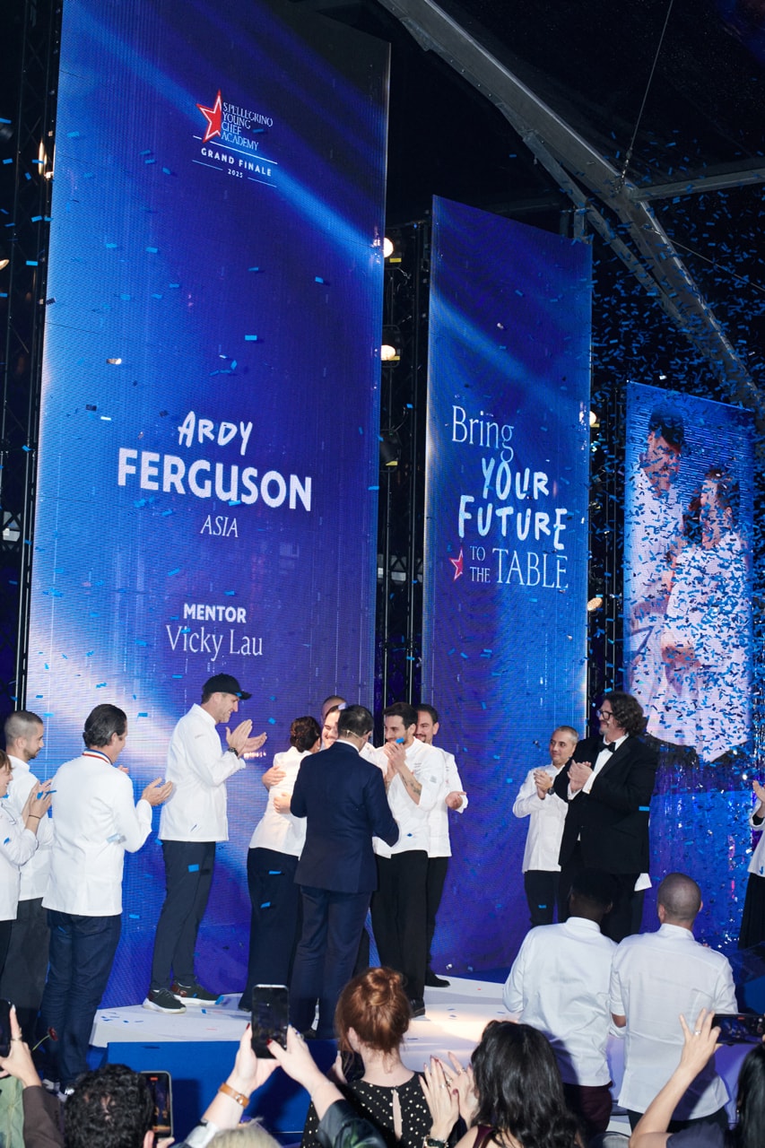 s.pellegrino san pellegrino 2025 young chef academy competition grand finale jeremy chan ardy ferguson vicky lau tyler butt milan Mitsuharu Tsumura