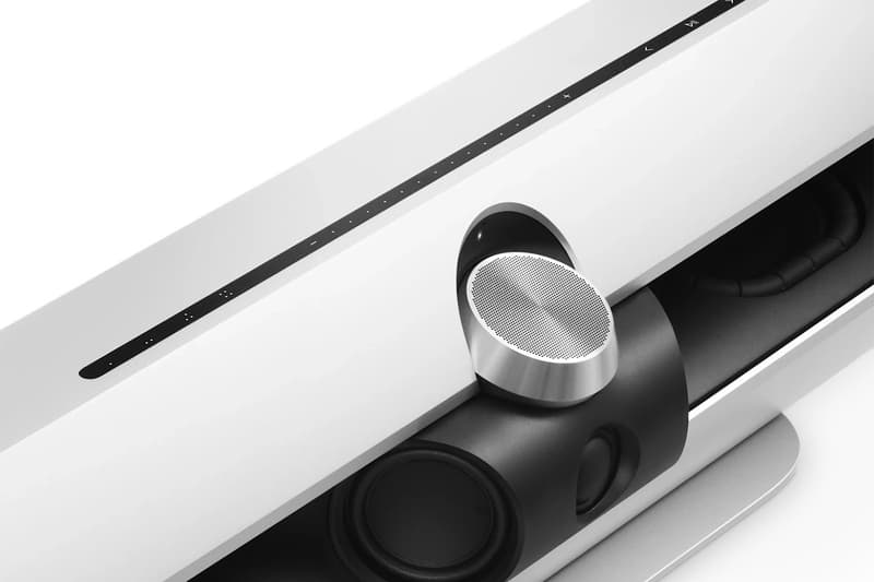 Bang & Olufsen Beosound Premiere aluminum soundbar with 10 drivers, Wide Stage Technology and a sculptural perforated design