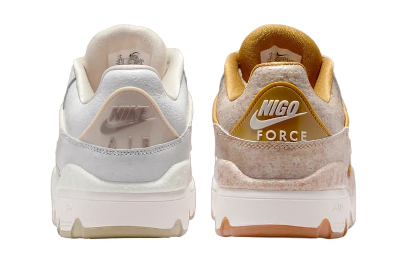NIGO Nike Air Force 3 Low Kintsugi Pack Bamboo Multi-Color-Gum Medium Brown HQ0261-201 Phantom Bamboo-Night Stadium HQ0261-001 Release Info