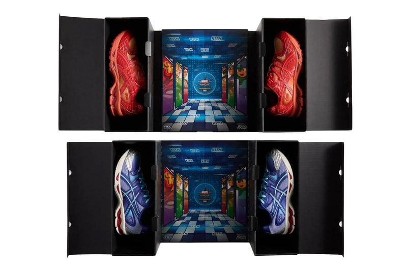 Kith Marvel vs Capcom ASICS Collection Gel-Nimbus 10.1 Iron Man vs Mega Man MVC012398 Gel-Kayano 12.1 Captain America vs Guile MVC011298 Gel-Kayano 14 Ryu 1203B011-100 Gel-Kayano 14 Wolverine 1203B058-001 Release Info