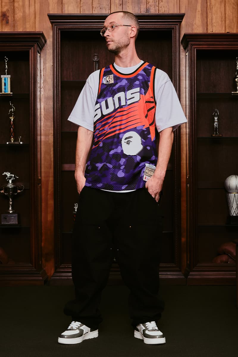 BAPE® x Mitchell & Ness NBA Collection Is Where Streetwear Meets Hardwood Brooklyn Nets, Phoenix Suns, Los Angeles Lakers, and New York Knicks