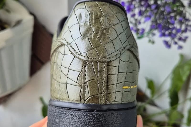 Nike Air Force 1 Low "Morse Code Croc Skin" Release Khaki/Black-Metallic Gold