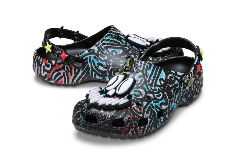 The Slawn x Crocs Classic Clog Has Arrived 211084-001 black/multi color graffiti street art