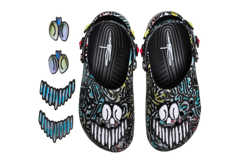 The Slawn x Crocs Classic Clog Has Arrived 211084-001 black/multi color graffiti street art