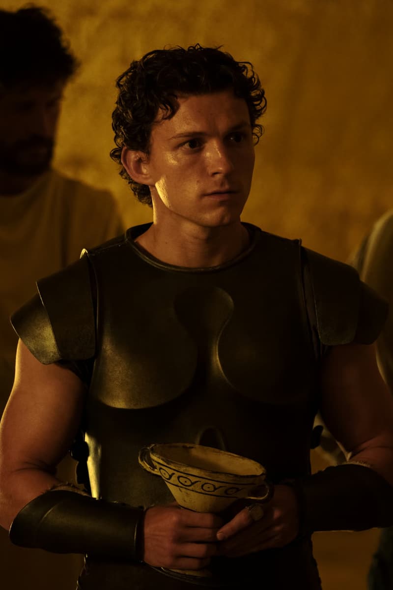 First Look Images at Christopher Nolan's Upcoming 'The Odyssey' Epic Film tom holland mia goth matt damon anne hathaway