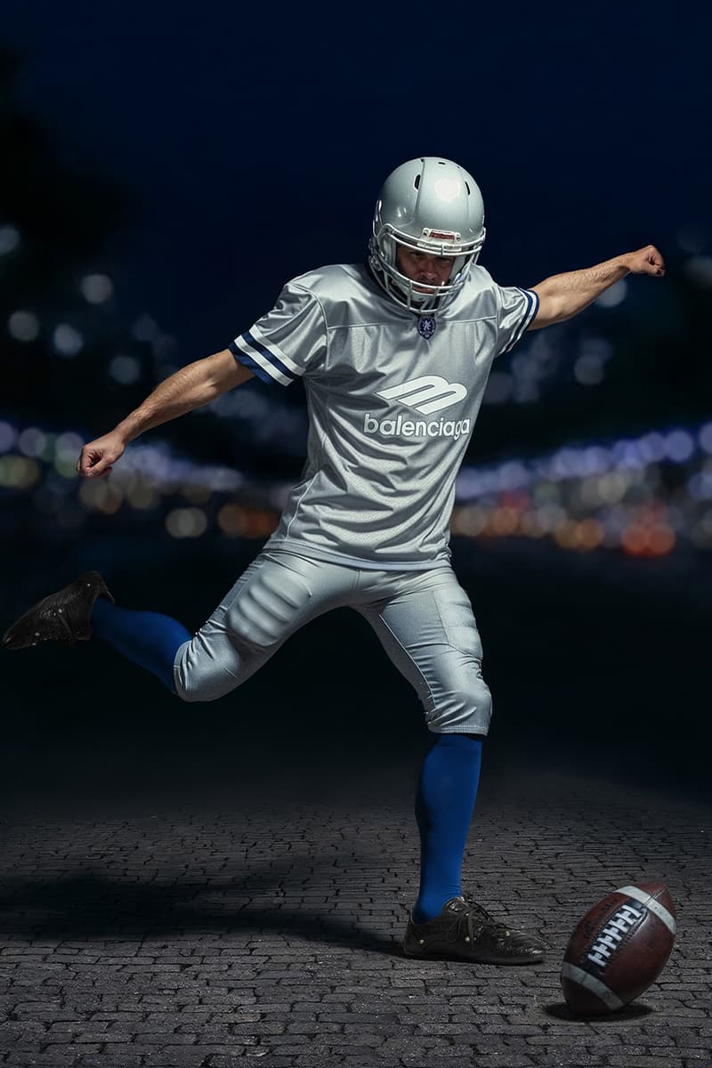 Balenciaga Spring 2026 Football Series Collection Release american football clothing jerseys satin shorts tracksuits