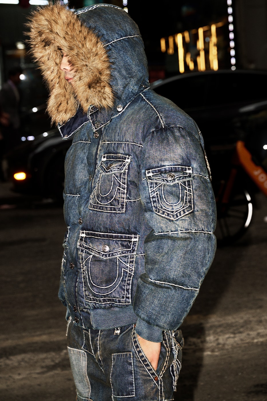Supreme x True Religion Fall 2025 Collaboration denim jeans release info Leather Trucker Jacket, Puffer Jacket, L/S Shirt, Polo, Zip Up Hooded Sweatshirt, Leather Pant, Cargo Pant, Sweatpant, Earflap 5-Panel, 6-Panel and Beanie