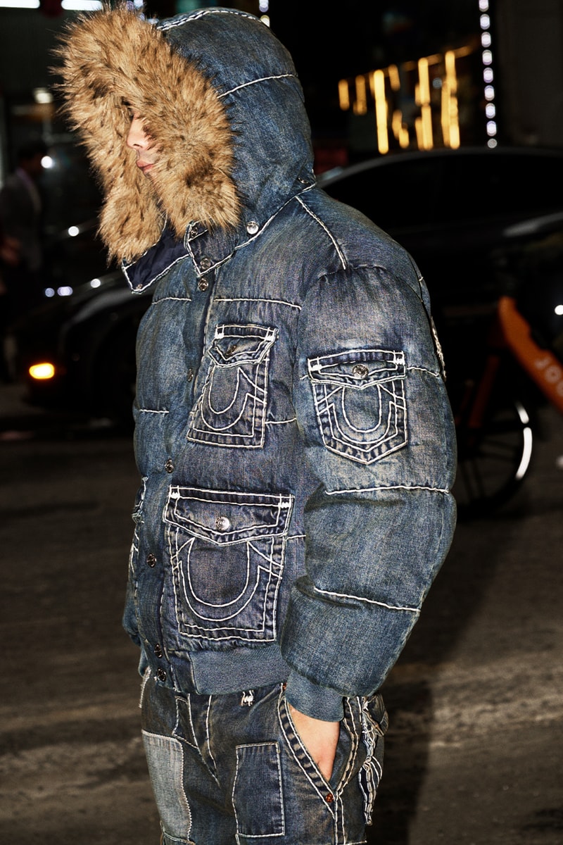 Supreme x True Religion Fall 2025 Collaboration denim jeans release info Leather Trucker Jacket, Puffer Jacket, L/S Shirt, Polo, Zip Up Hooded Sweatshirt, Leather Pant, Cargo Pant, Sweatpant, Earflap 5-Panel, 6-Panel and Beanie