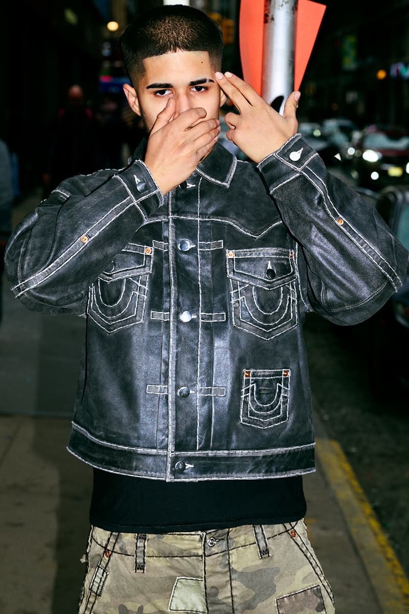 Supreme x True Religion Fall 2025 Collaboration denim jeans release info Leather Trucker Jacket, Puffer Jacket, L/S Shirt, Polo, Zip Up Hooded Sweatshirt, Leather Pant, Cargo Pant, Sweatpant, Earflap 5-Panel, 6-Panel and Beanie