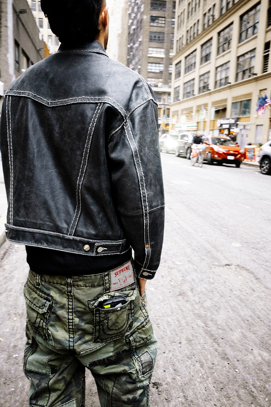 Supreme x True Religion Fall 2025 Collaboration denim jeans release info Leather Trucker Jacket, Puffer Jacket, L/S Shirt, Polo, Zip Up Hooded Sweatshirt, Leather Pant, Cargo Pant, Sweatpant, Earflap 5-Panel, 6-Panel and Beanie