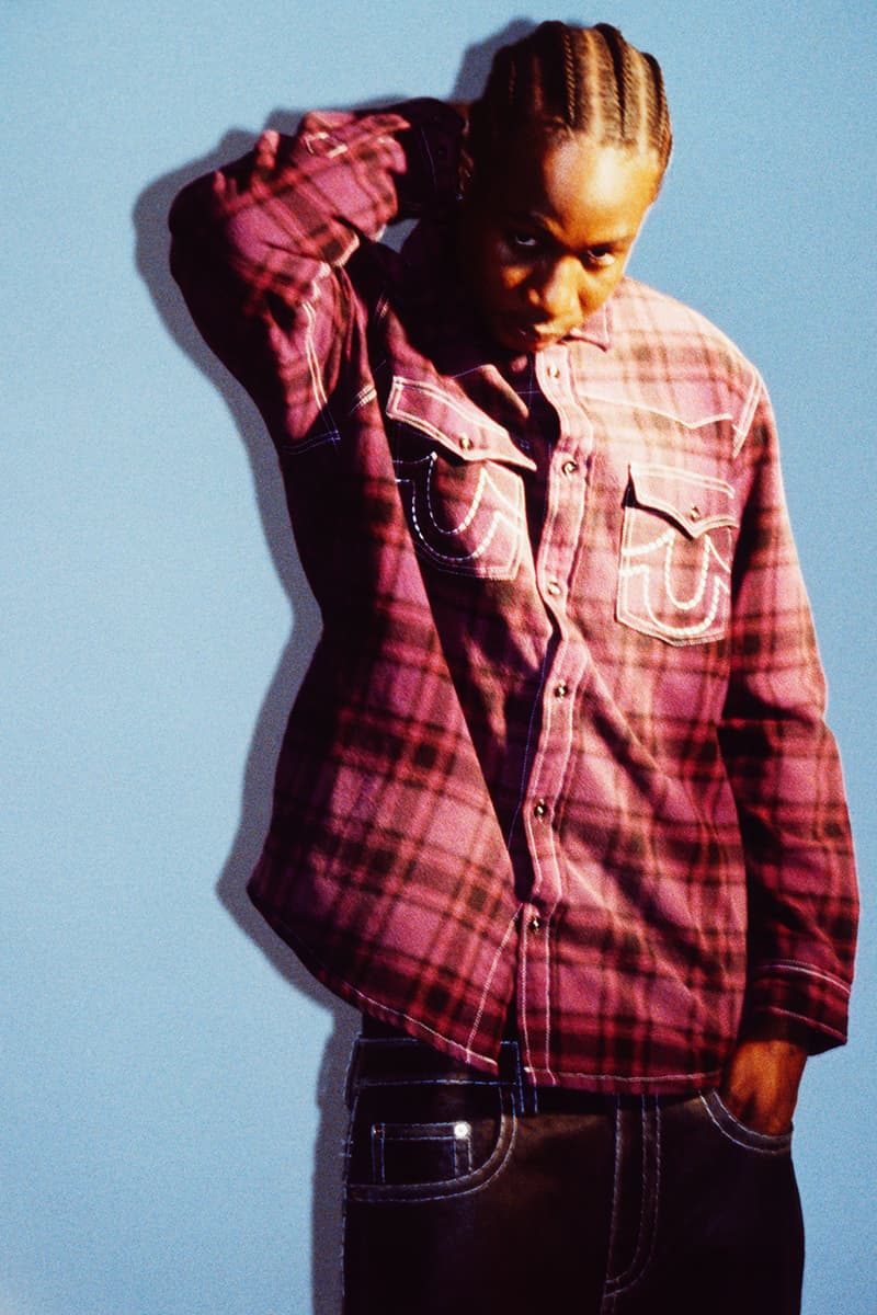 Supreme x True Religion Fall 2025 Collaboration denim jeans release info Leather Trucker Jacket, Puffer Jacket, L/S Shirt, Polo, Zip Up Hooded Sweatshirt, Leather Pant, Cargo Pant, Sweatpant, Earflap 5-Panel, 6-Panel and Beanie