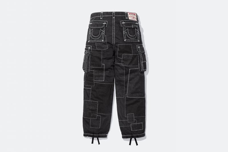 Supreme x True Religion Fall 2025 Collaboration denim jeans release info Leather Trucker Jacket, Puffer Jacket, L/S Shirt, Polo, Zip Up Hooded Sweatshirt, Leather Pant, Cargo Pant, Sweatpant, Earflap 5-Panel, 6-Panel and Beanie