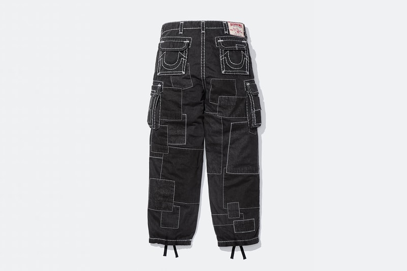 Supreme x True Religion Fall 2025 Collaboration denim jeans release info Leather Trucker Jacket, Puffer Jacket, L/S Shirt, Polo, Zip Up Hooded Sweatshirt, Leather Pant, Cargo Pant, Sweatpant, Earflap 5-Panel, 6-Panel and Beanie