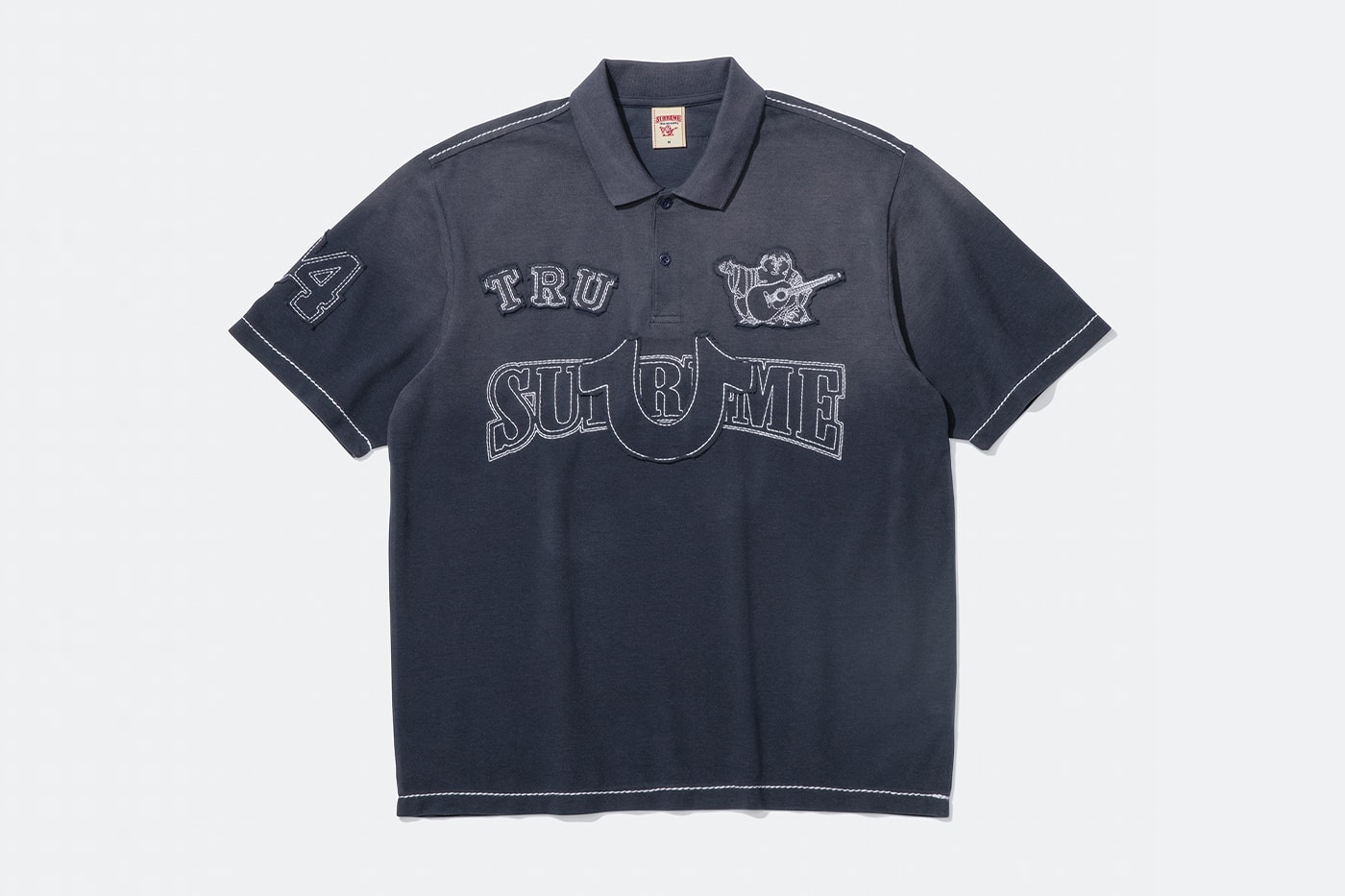 Supreme x True Religion Fall 2025 Collaboration denim jeans release info Leather Trucker Jacket, Puffer Jacket, L/S Shirt, Polo, Zip Up Hooded Sweatshirt, Leather Pant, Cargo Pant, Sweatpant, Earflap 5-Panel, 6-Panel and Beanie