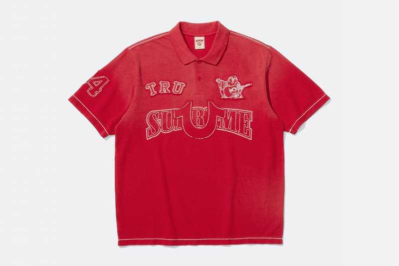 Supreme x True Religion Fall 2025 Collaboration denim jeans release info Leather Trucker Jacket, Puffer Jacket, L/S Shirt, Polo, Zip Up Hooded Sweatshirt, Leather Pant, Cargo Pant, Sweatpant, Earflap 5-Panel, 6-Panel and Beanie