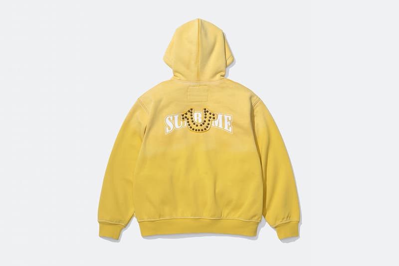 Supreme x True Religion Fall 2025 Collaboration denim jeans release info Leather Trucker Jacket, Puffer Jacket, L/S Shirt, Polo, Zip Up Hooded Sweatshirt, Leather Pant, Cargo Pant, Sweatpant, Earflap 5-Panel, 6-Panel and Beanie