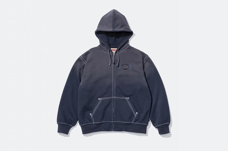 Supreme x True Religion Fall 2025 Collaboration denim jeans release info Leather Trucker Jacket, Puffer Jacket, L/S Shirt, Polo, Zip Up Hooded Sweatshirt, Leather Pant, Cargo Pant, Sweatpant, Earflap 5-Panel, 6-Panel and Beanie