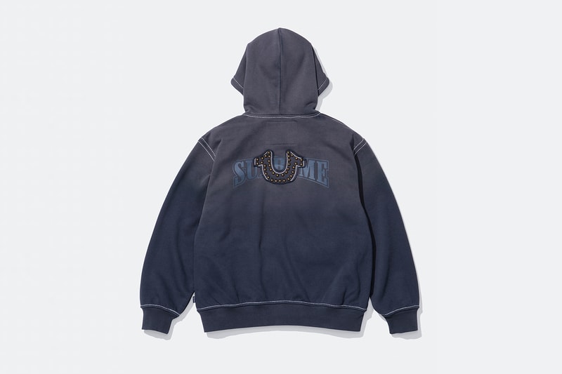 Supreme x True Religion Fall 2025 Collaboration denim jeans release info Leather Trucker Jacket, Puffer Jacket, L/S Shirt, Polo, Zip Up Hooded Sweatshirt, Leather Pant, Cargo Pant, Sweatpant, Earflap 5-Panel, 6-Panel and Beanie
