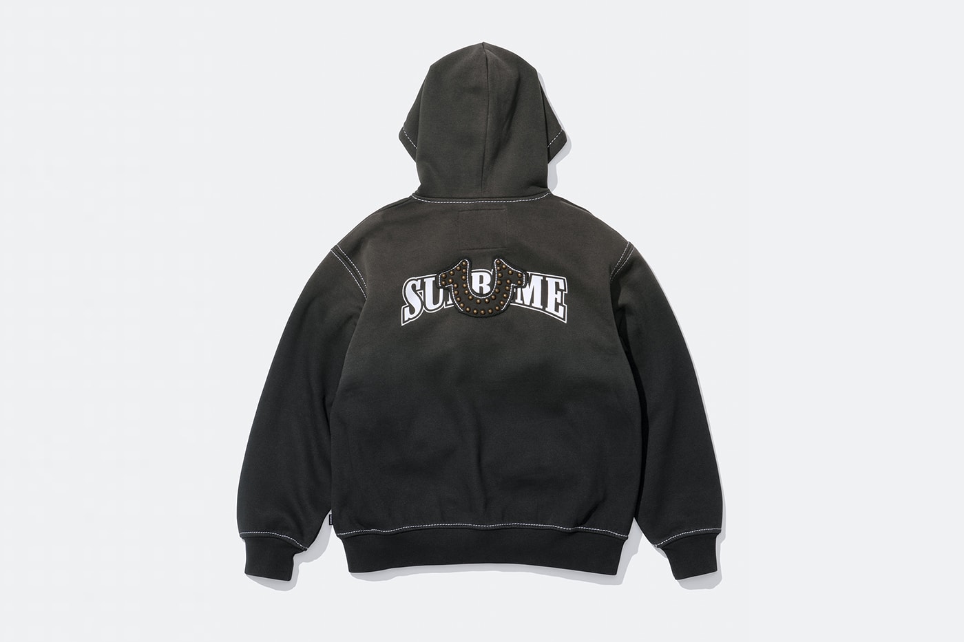 Supreme x True Religion Fall 2025 Collaboration denim jeans release info Leather Trucker Jacket, Puffer Jacket, L/S Shirt, Polo, Zip Up Hooded Sweatshirt, Leather Pant, Cargo Pant, Sweatpant, Earflap 5-Panel, 6-Panel and Beanie