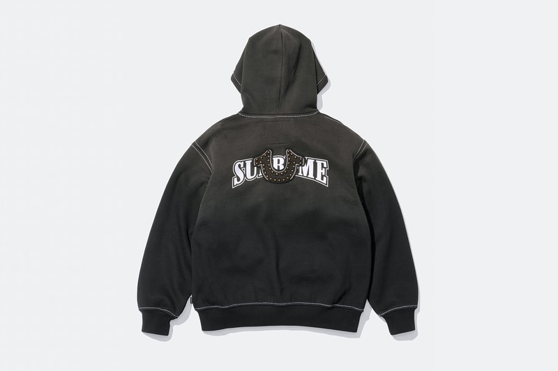 Supreme x True Religion Fall 2025 Collaboration denim jeans release info Leather Trucker Jacket, Puffer Jacket, L/S Shirt, Polo, Zip Up Hooded Sweatshirt, Leather Pant, Cargo Pant, Sweatpant, Earflap 5-Panel, 6-Panel and Beanie