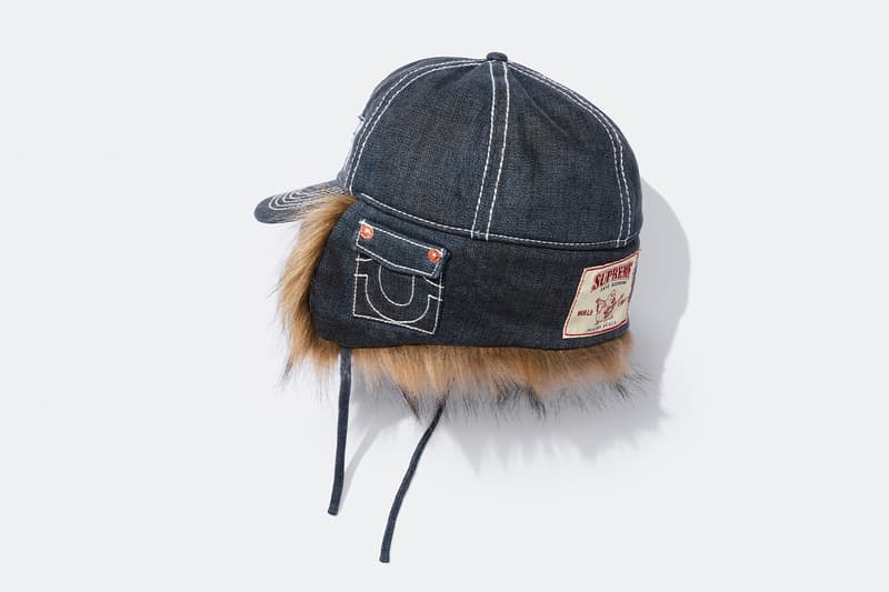 Supreme x True Religion Fall 2025 Collaboration denim jeans release info Leather Trucker Jacket, Puffer Jacket, L/S Shirt, Polo, Zip Up Hooded Sweatshirt, Leather Pant, Cargo Pant, Sweatpant, Earflap 5-Panel, 6-Panel and Beanie