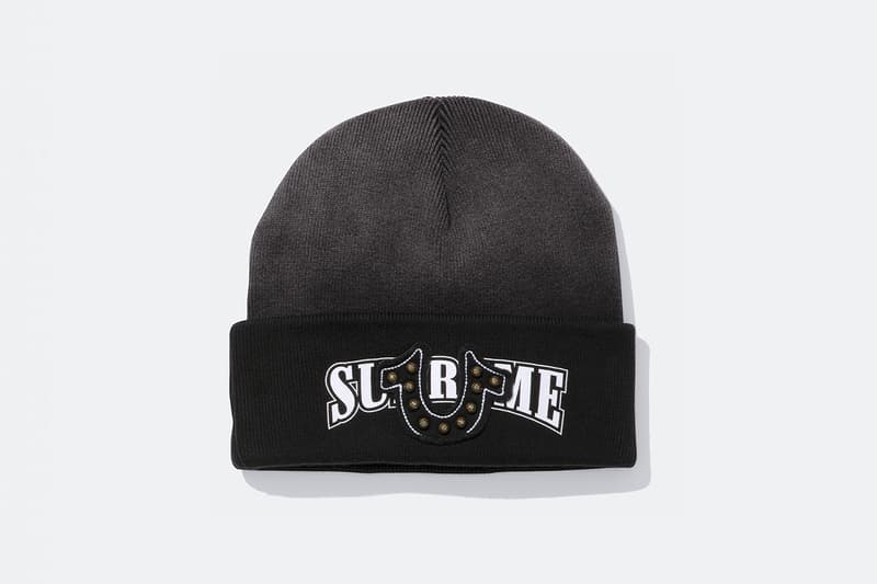 Supreme x True Religion Fall 2025 Collaboration denim jeans release info Leather Trucker Jacket, Puffer Jacket, L/S Shirt, Polo, Zip Up Hooded Sweatshirt, Leather Pant, Cargo Pant, Sweatpant, Earflap 5-Panel, 6-Panel and Beanie