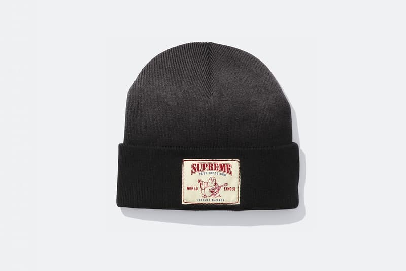 Supreme x True Religion Fall 2025 Collaboration denim jeans release info Leather Trucker Jacket, Puffer Jacket, L/S Shirt, Polo, Zip Up Hooded Sweatshirt, Leather Pant, Cargo Pant, Sweatpant, Earflap 5-Panel, 6-Panel and Beanie