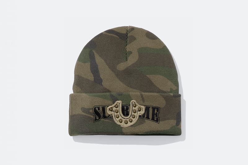 Supreme x True Religion Fall 2025 Collaboration denim jeans release info Leather Trucker Jacket, Puffer Jacket, L/S Shirt, Polo, Zip Up Hooded Sweatshirt, Leather Pant, Cargo Pant, Sweatpant, Earflap 5-Panel, 6-Panel and Beanie