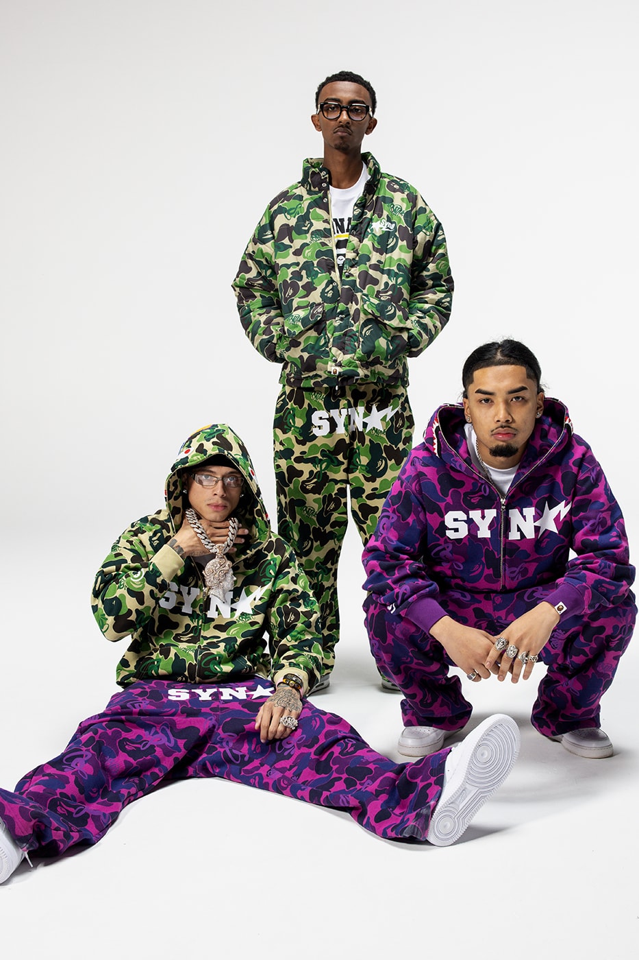 Central Cee Leads Three-Way BAPE x Spotify x SYNA Collab rapper uk hoodies sweater t-shirts