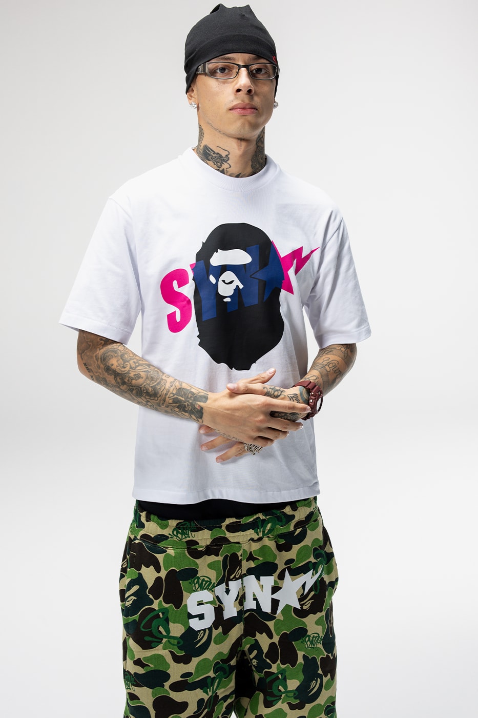 Central Cee Leads Three-Way BAPE x Spotify x SYNA Collab rapper uk hoodies sweater t-shirts