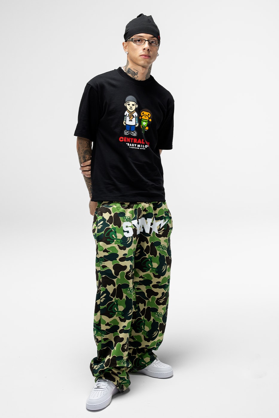 Central Cee Leads Three-Way BAPE x Spotify x SYNA Collab rapper uk hoodies sweater t-shirts