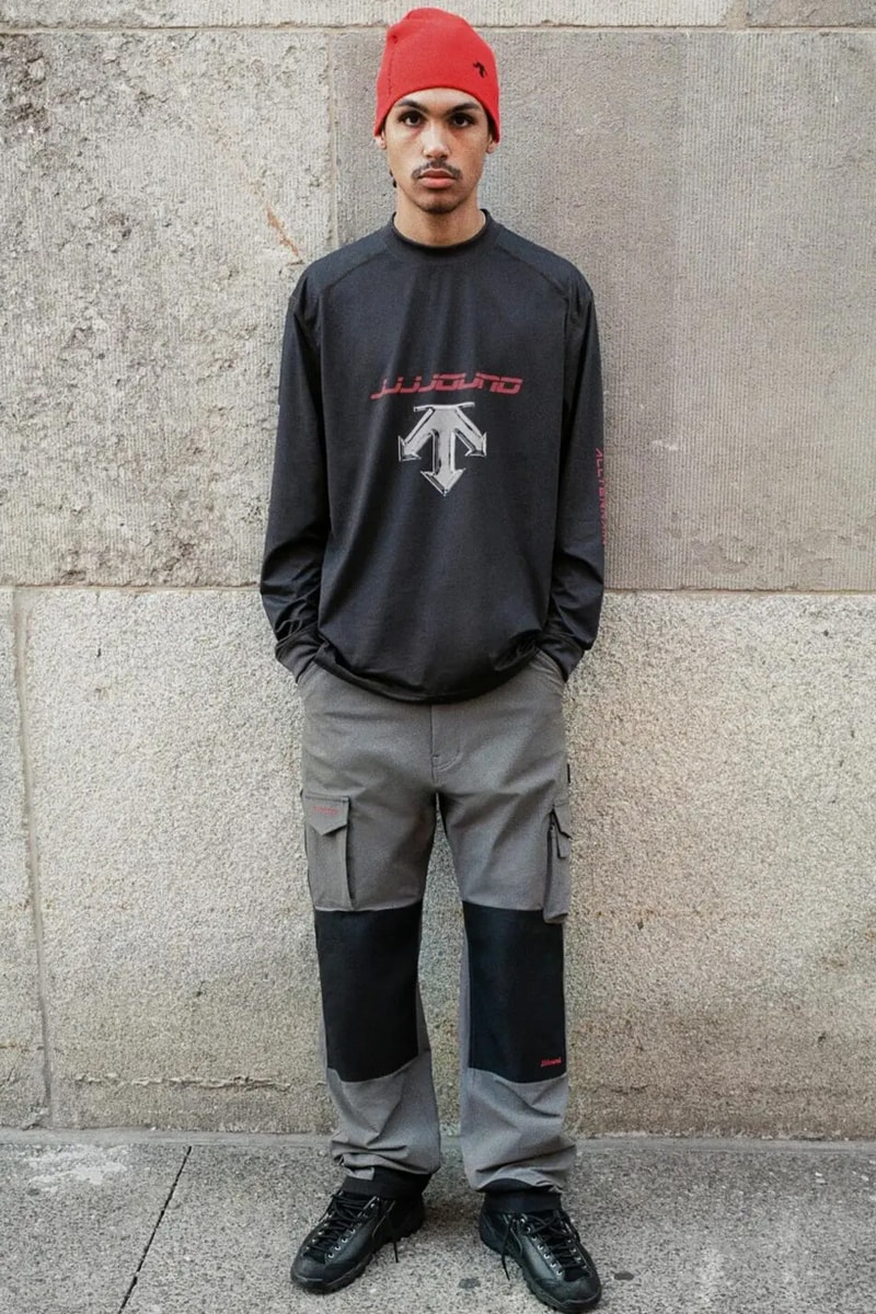 JJJJound x Descente Fall 2025 Collaboration Is All About Urban Utility montreal canada brand windbreaker pants vests realtree beanies toque own Jacket and Hardshell Parka, alongside versatile layers such as a Reversible Jacket and Vest, Hardshell Pants, and foundational apparel like a Button-Up Shirt and Warm-Up Longsleeve. Accessories, including a Crossbody Bag, Duffle Bag, and various hats and socks
