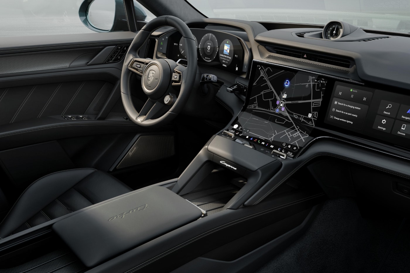 2026 Porsche Cayenne Electric Turbo SUV with Flow Display interior and aero-focused exterior design