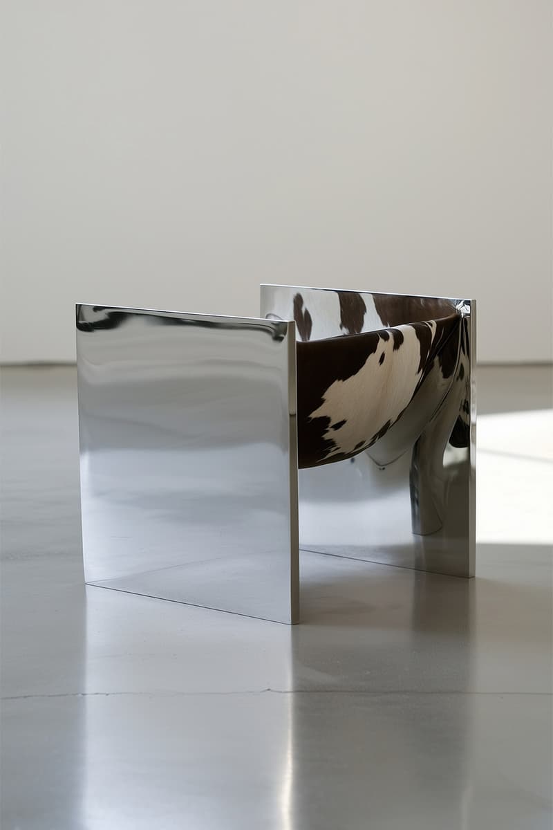 Slash Objects “Between the Lightness and the Darkness” Furniture design Coexist Credenza Aluminum Green Onyx Coexist Bench  Stainless Steel Coexist Mirror Green Onyx  Adri Chair Stainless Steel  