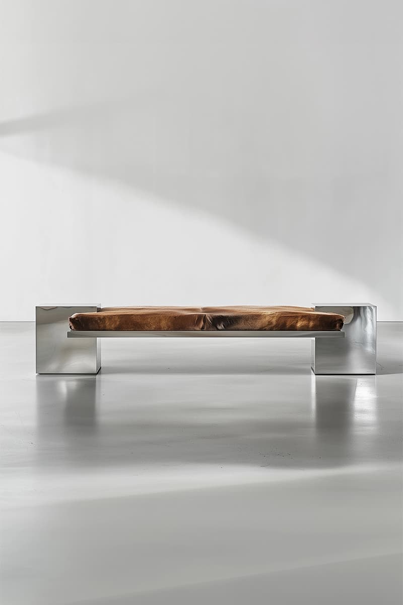 Slash Objects “Between the Lightness and the Darkness” Furniture design Coexist Credenza Aluminum Green Onyx Coexist Bench  Stainless Steel Coexist Mirror Green Onyx  Adri Chair Stainless Steel  