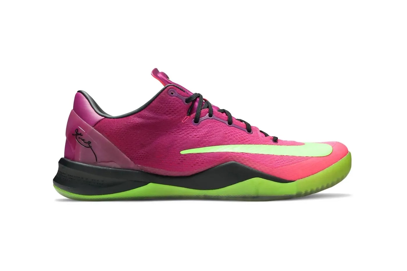 Nike Kobe 8 Protro "Mambacurial" Red Plum/Electric Green-Pink Flash IO6253-500 release info kobe bryatn