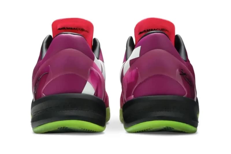 Nike Kobe 8 Protro "Mambacurial" Red Plum/Electric Green-Pink Flash IO6253-500 release info kobe bryatn