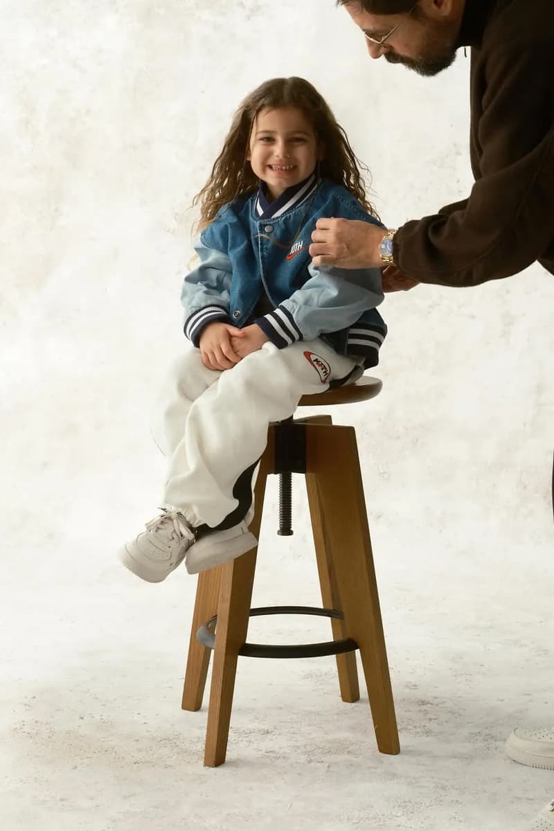 Ronnie Fieg Drops Kith x Nike Kids Holiday 2025 Collection air force 1 low air max 95 swoosh sweaters sweatpants varsity jackets denim