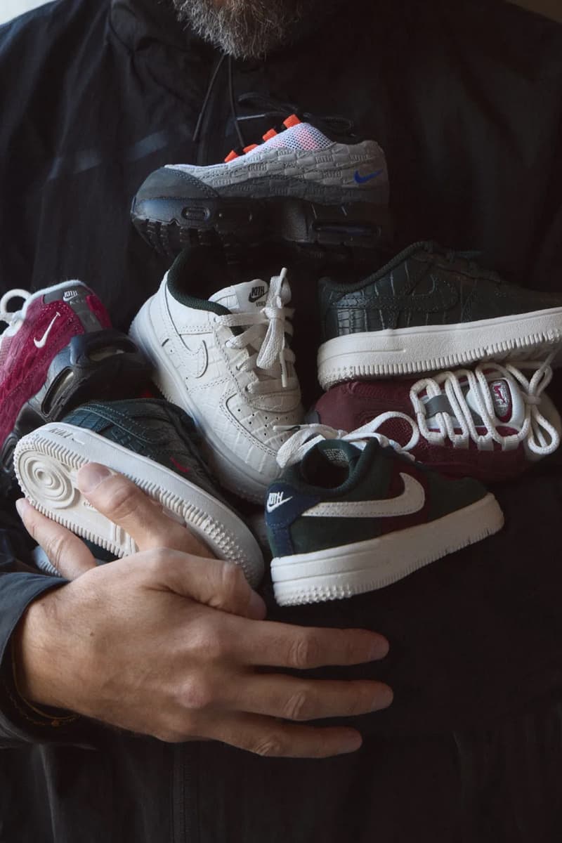 Ronnie Fieg Drops Kith x Nike Kids Holiday 2025 Collection air force 1 low air max 95 swoosh sweaters sweatpants varsity jackets denim