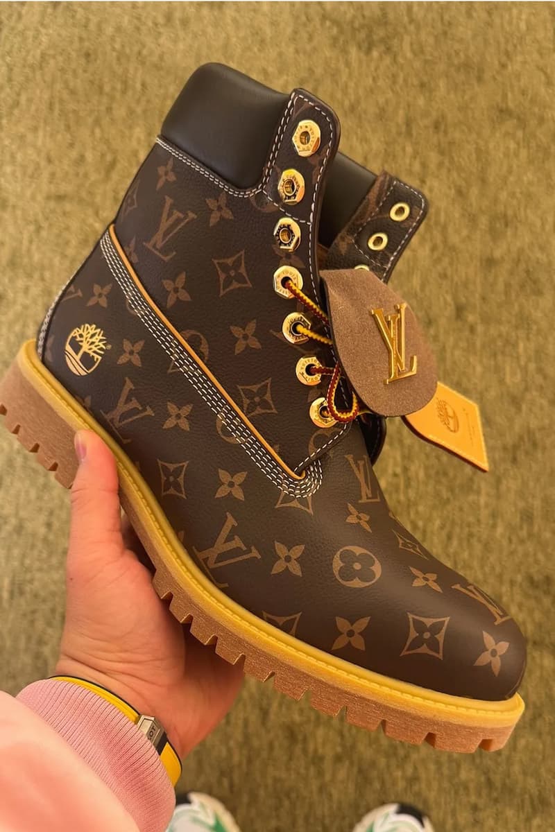 Pharrell's Limited Edition 18K Gold Louis Vuitton x Timberland Boots Have Surfaced collaboration 50 pairs custom lv trunk japan 