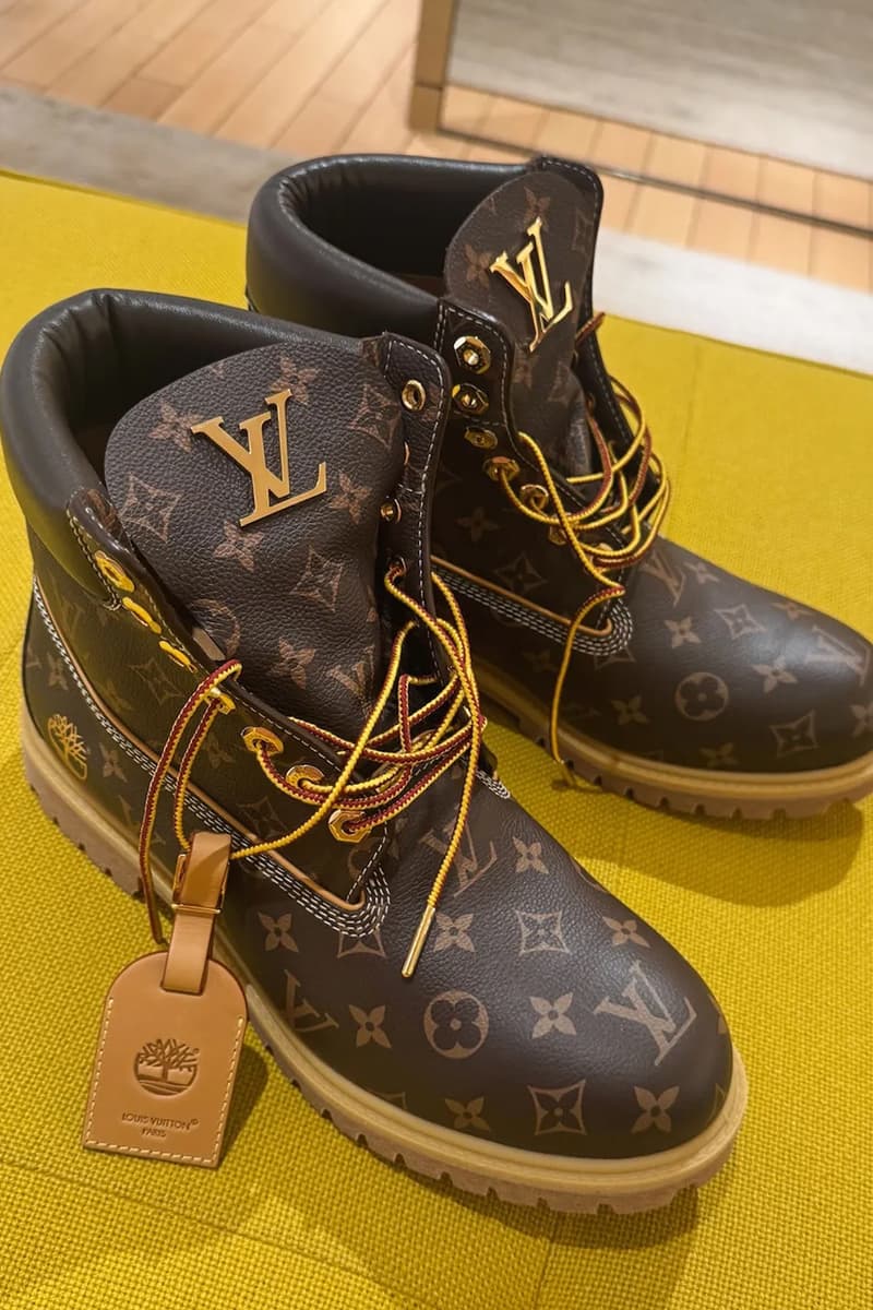 Pharrell's Limited Edition 18K Gold Louis Vuitton x Timberland Boots Have Surfaced collaboration 50 pairs custom lv trunk japan 