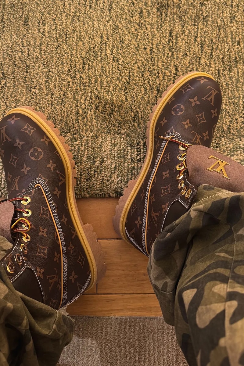 Pharrell's Limited Edition 18K Gold Louis Vuitton x Timberland Boots Have Surfaced collaboration 50 pairs custom lv trunk japan 