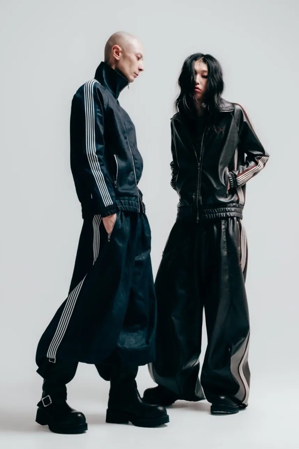 NEEDLES and NUBIAN Unveil FW25 Exclusive Capsule track suit high shine denim satin synthetic leather