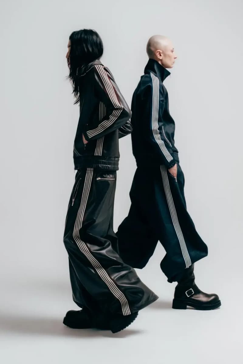 NEEDLES and NUBIAN Unveil FW25 Exclusive Capsule track suit high shine denim satin synthetic leather