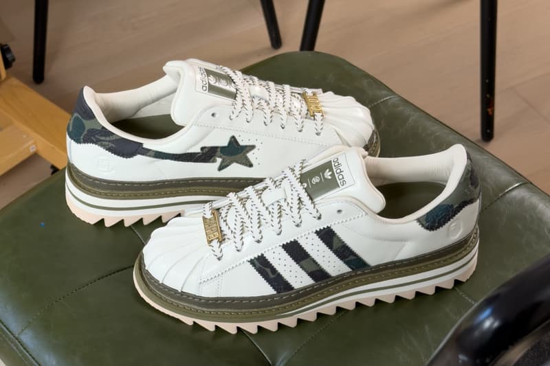 CLOT BAPE adidas Superstar Green Camo Off White/Branch/Olive Cargo Release Info