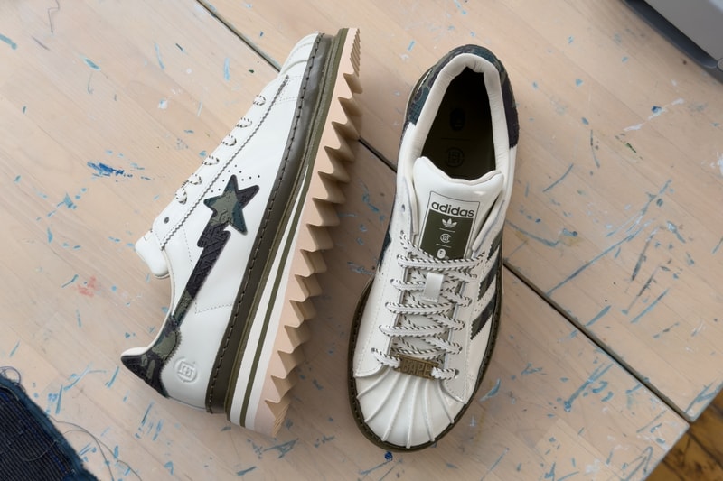 CLOT BAPE adidas Superstar Green Camo Off White/Branch/Olive Cargo Release Info