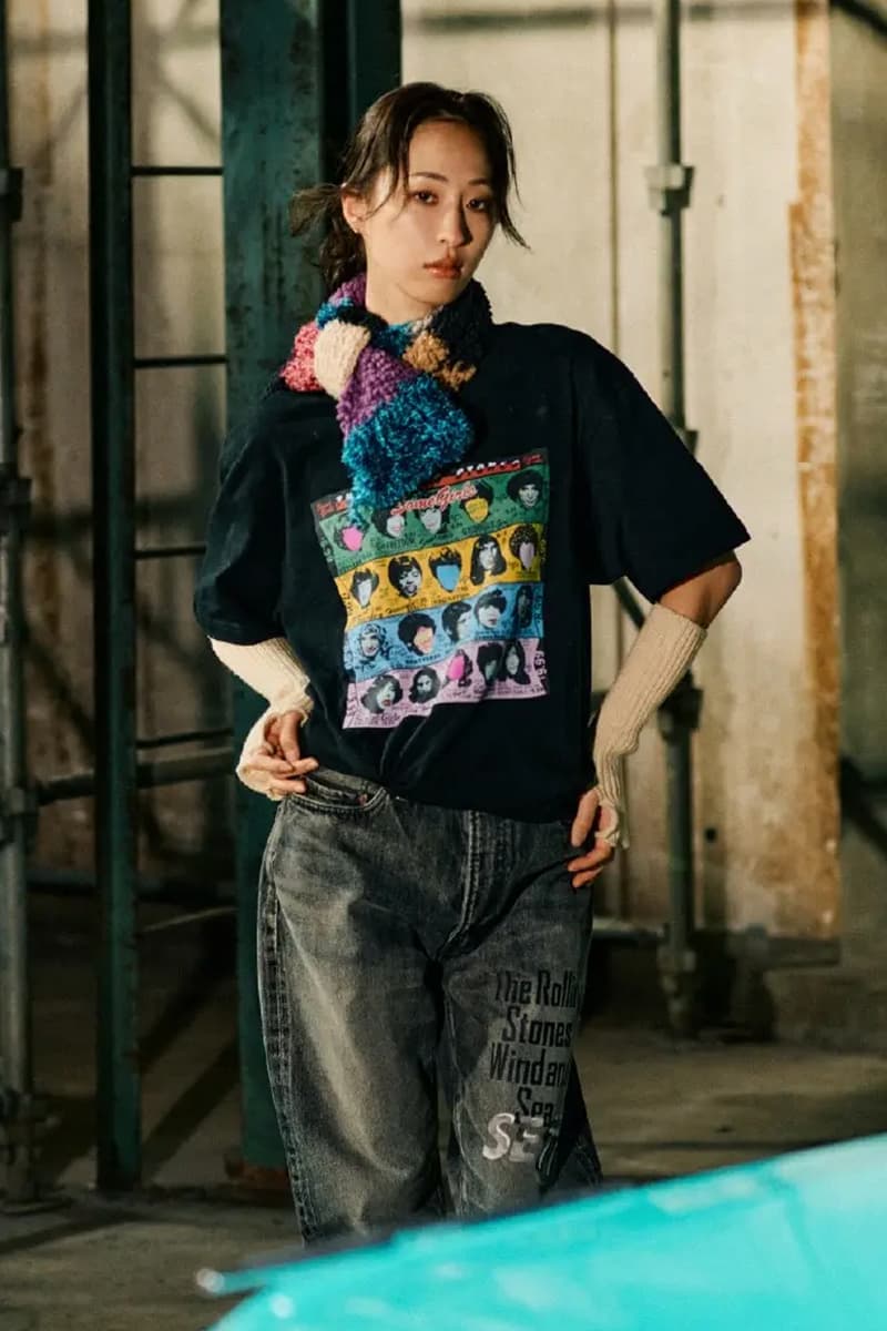 WIND AND SEA and The Rolling Stones Celebrate Rock and Roll Heritage With FW25 Collab varsity jackets leather jackets cobranding sticky fingers graphics